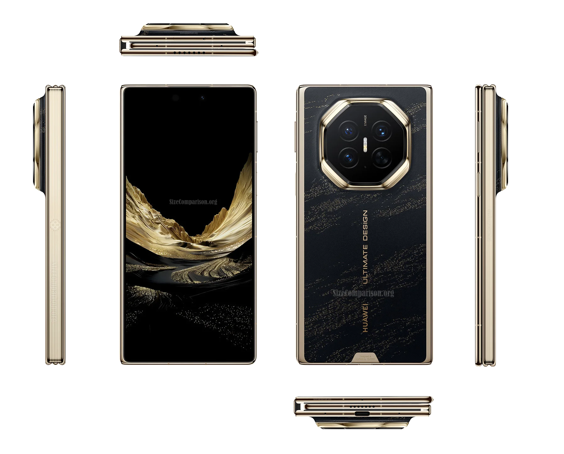 Huawei Mate XT 2 folded multi-view product sheet
